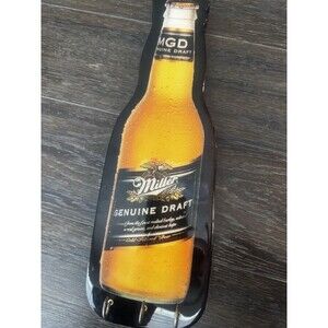 Miller Genuine Draft Breweriana Bottle Shaped Sign with Hooks